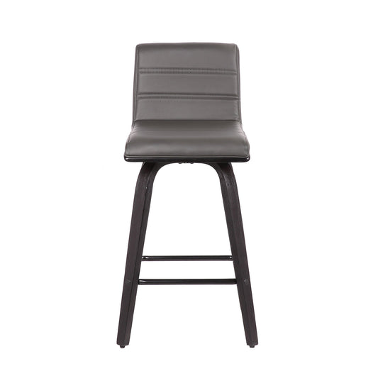 HomeRoots 26" Iron Swivel Low Back Counter Height Bar Chair With Gray and Black Finish