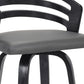 HomeRoots 26" Iron Swivel Low Back Counter Height Bar Chair With Gray and Black Finish