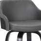 HomeRoots 26" Iron Swivel Low Back Counter Height Bar Chair With Gray and Black Finish