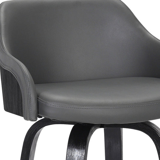HomeRoots 26" Iron Swivel Low Back Counter Height Bar Chair With Gray and Black Finish