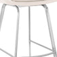 HomeRoots 26" Iron Swivel Low Back Counter Height Bar Chair With White and Silver Finish