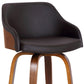 HomeRoots 26" Iron Swivel Low Back Counter Height Bar Chair in Brown Finish