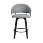 HomeRoots 26" Iron Swivel Low Back Counter Height Bar Chair in Gray and Black Finish