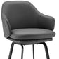 HomeRoots 26" Iron Swivel Low Back Counter Height Bar Chair in Gray and Black Finish
