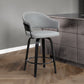 HomeRoots 26" Iron Swivel Low Back Counter Height Bar Chair in Gray and Black Finish