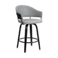 HomeRoots 26" Iron Swivel Low Back Counter Height Bar Chair in Gray and Black Finish