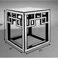 HomeRoots 26" Mirrored Glass and MDF End Table