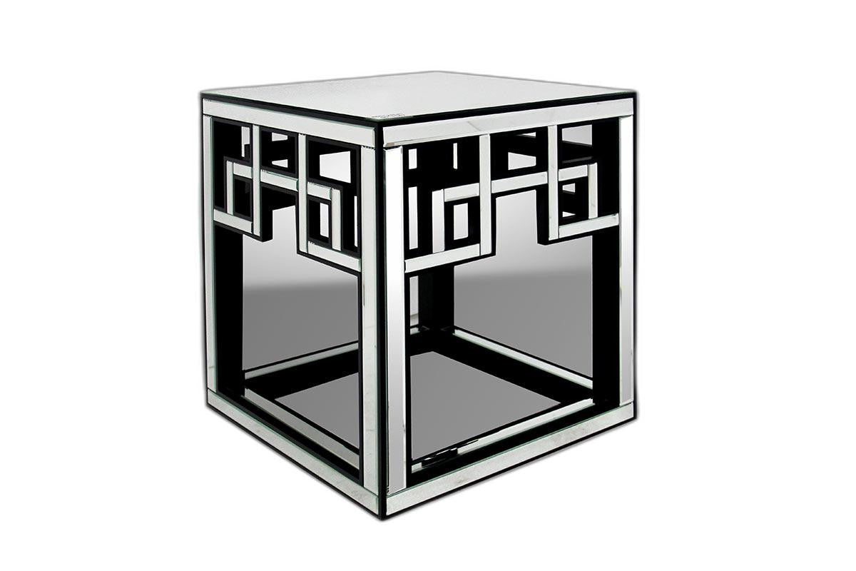 HomeRoots 26" Mirrored Glass and MDF End Table