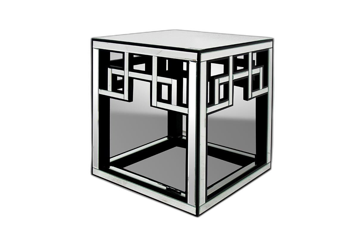 HomeRoots 26" Mirrored Glass and MDF End Table