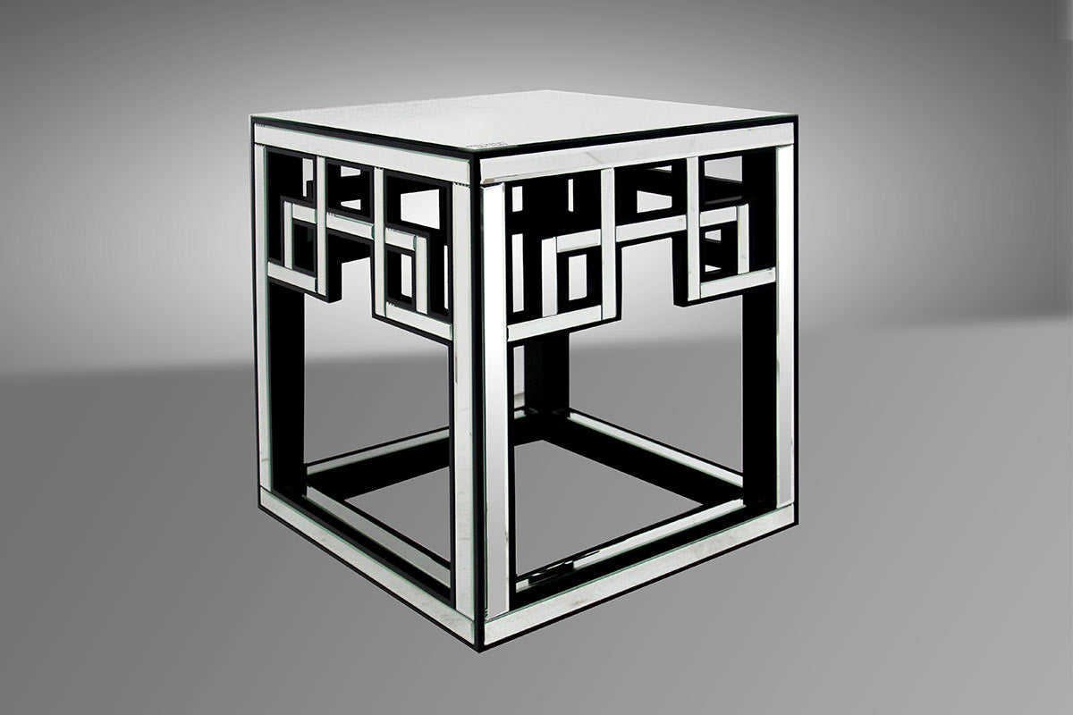 HomeRoots 26" Mirrored Glass and MDF End Table