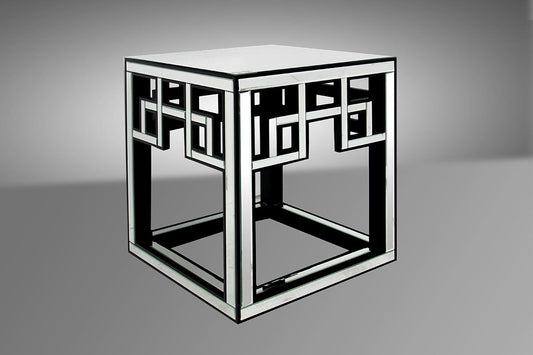 HomeRoots 26" Mirrored Glass and MDF End Table