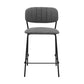 HomeRoots 26" Mod Grey Faux Leather Bar Stool with Black Metal Frame