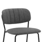HomeRoots 26" Mod Grey Faux Leather Bar Stool with Black Metal Frame