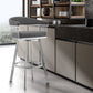 HomeRoots 26" Mod Grey Faux Leather Brushed Silver Finish Swivel Bar Stool