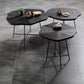 HomeRoots 26" Modern Black Organic Shaped Wood And Metal End Table