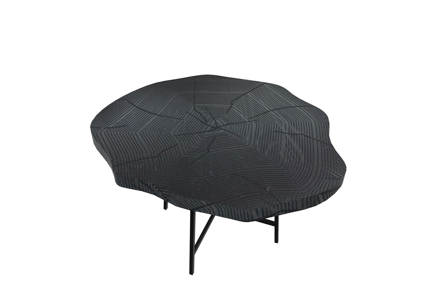 HomeRoots 26" Modern Black Organic Shaped Wood And Metal End Table