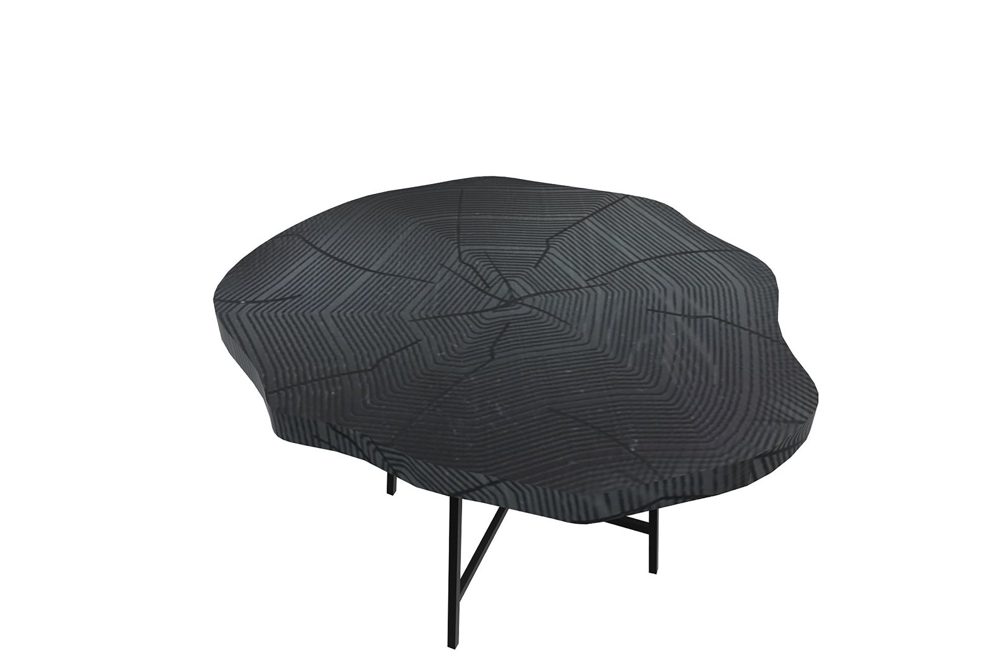 HomeRoots 26" Modern Black Organic Shaped Wood And Metal End Table