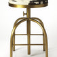 HomeRoots 26" Multicolor And Gold Swivel Backless Counter Height Bar Chair With Footrest