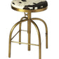 HomeRoots 26" Multicolor And Gold Swivel Backless Counter Height Bar Chair With Footrest