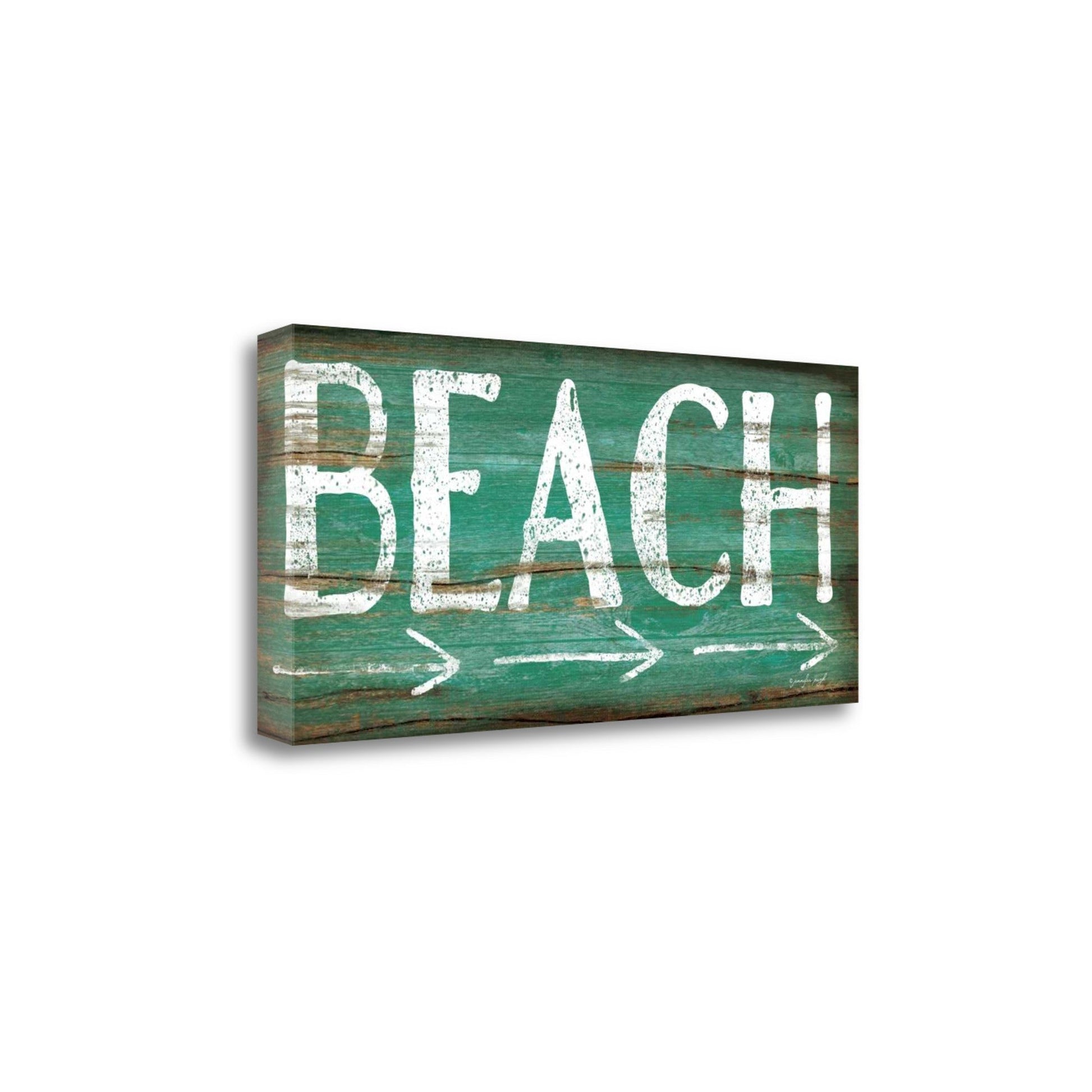 HomeRoots 26" Nostalgic Beach Collage Giclee Print on Gallery Wrap Canvas Wall Art