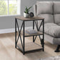 HomeRoots 26" Rectangular Metal Accent Table With Dark Taupe and Black Finish