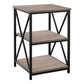 HomeRoots 26" Rectangular Metal Accent Table With Dark Taupe and Black Finish