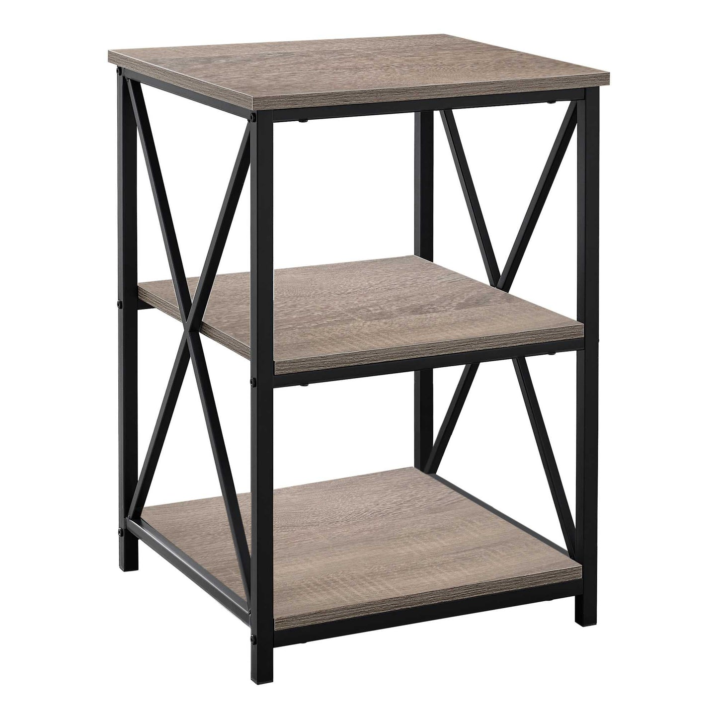 HomeRoots 26" Rectangular Metal Accent Table With Dark Taupe and Black Finish