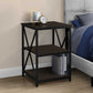 HomeRoots 26" Rectangular Metal Accent Table With Espresso and Black Finish