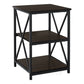 HomeRoots 26" Rectangular Metal Accent Table With Espresso and Black Finish