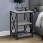 HomeRoots 26" Rectangular Metal Accent Table With Grey and Black Finish