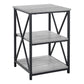 HomeRoots 26" Rectangular Metal Accent Table With Grey and Black Finish