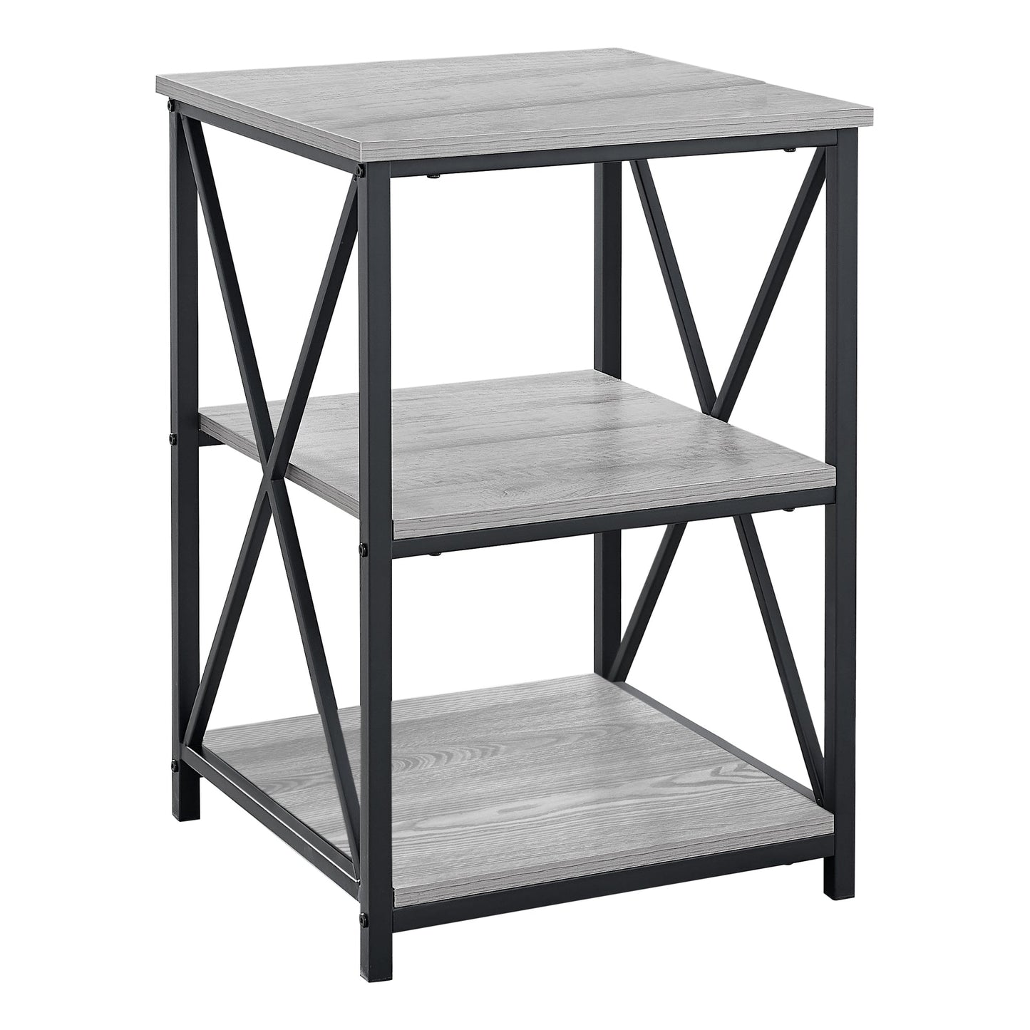 HomeRoots 26" Rectangular Metal Accent Table With Grey and Black Finish