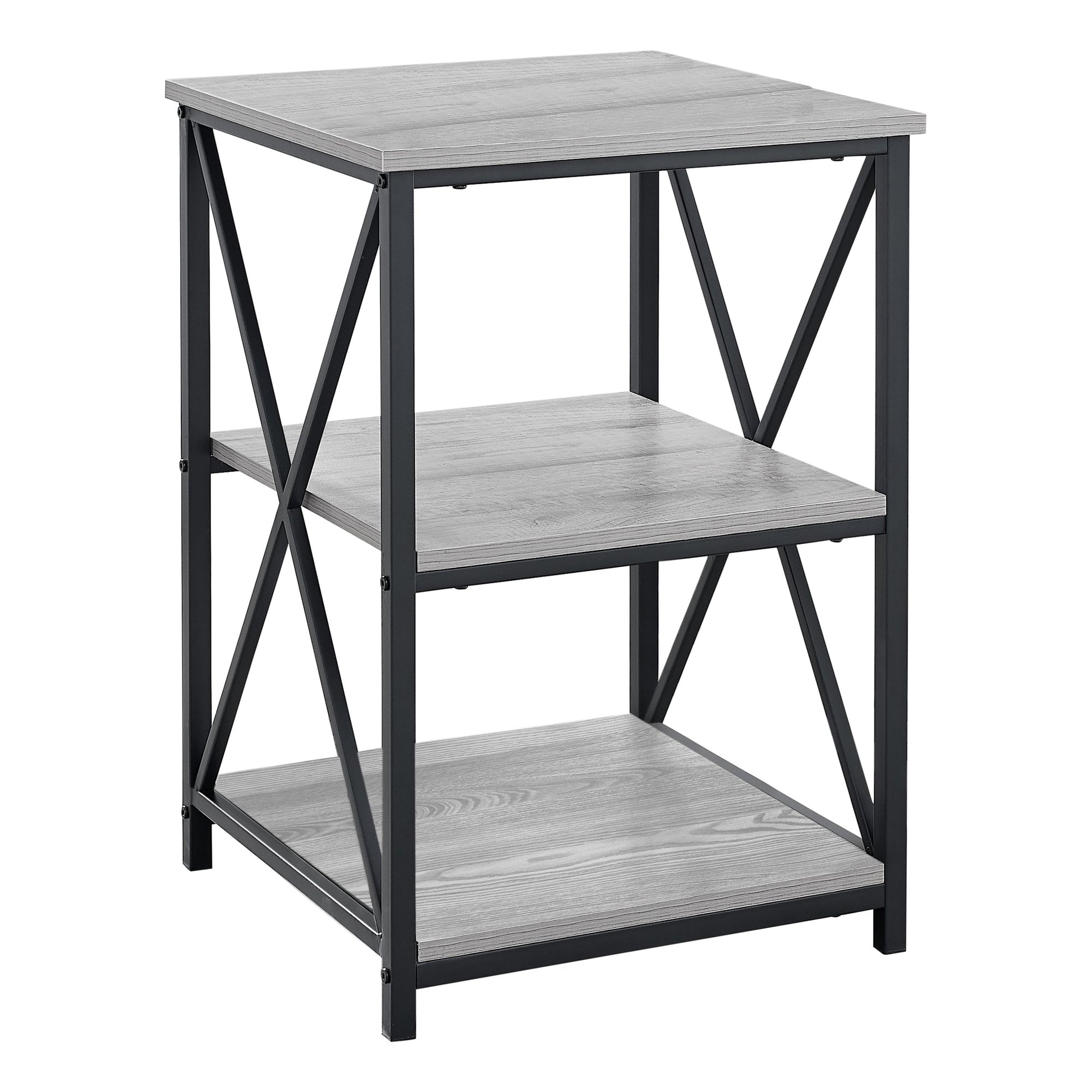 HomeRoots 26" Rectangular Metal Accent Table With Grey and Black Finish