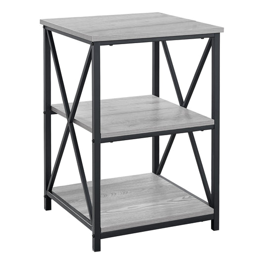 HomeRoots 26" Rectangular Metal Accent Table With Grey and Black Finish