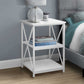 HomeRoots 26" Rectangular Metal Accent Table in White Finish