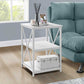 HomeRoots 26" Rectangular Metal Accent Table in White Finish