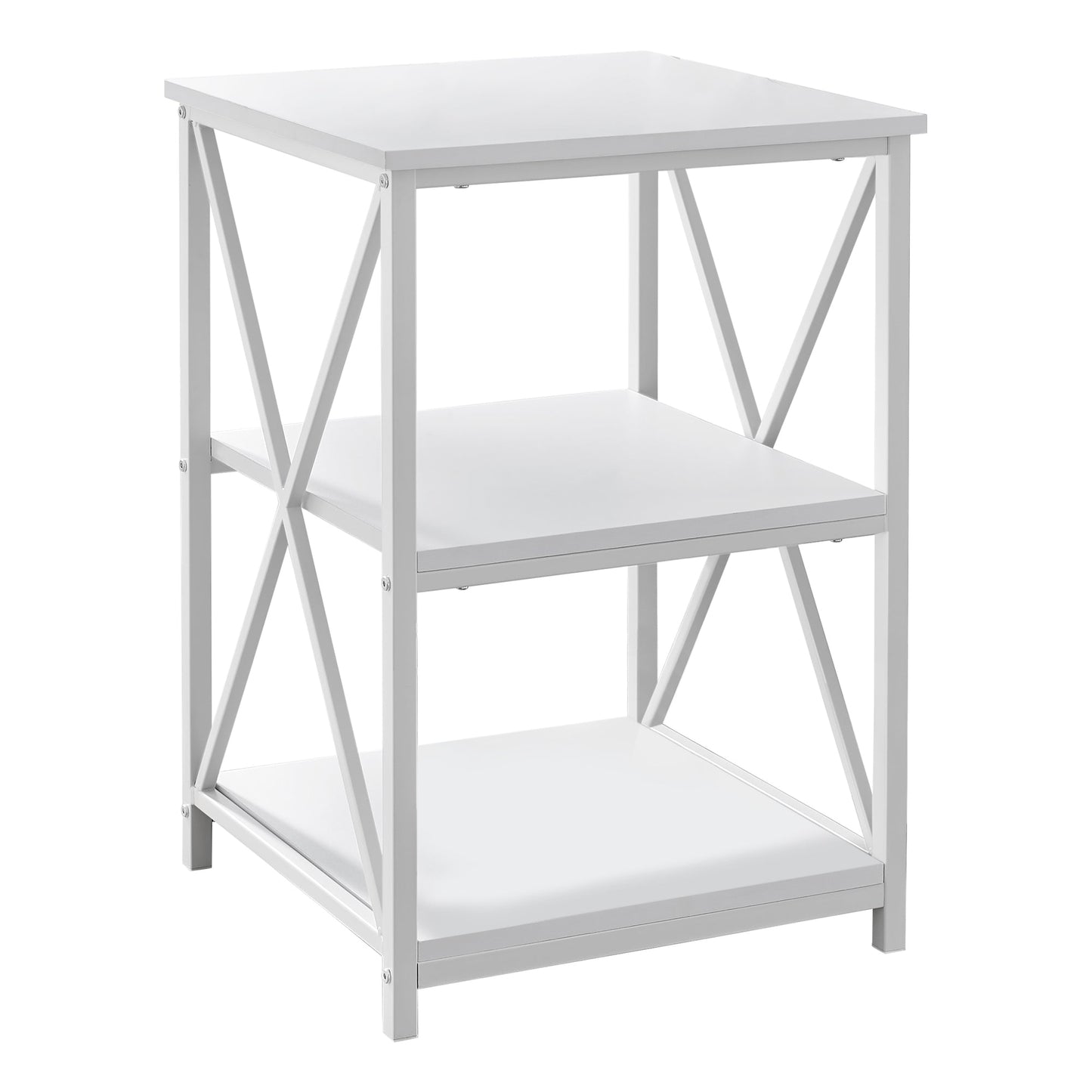 HomeRoots 26" Rectangular Metal Accent Table in White Finish