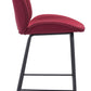 HomeRoots 26" Red Low Back Counter Height Bar Chair With Black Steel Base