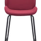HomeRoots 26" Red Low Back Counter Height Bar Chair With Black Steel Base