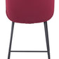 HomeRoots 26" Red Low Back Counter Height Bar Chair With Black Steel Base