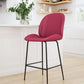 HomeRoots 26" Red Low Back Counter Height Bar Chair With Black Steel Base