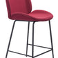 HomeRoots 26" Red Low Back Counter Height Bar Chair With Black Steel Base