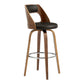 HomeRoots 26" Retro Mod Brown Faux Leather and Walnut Swivel Counter Stool