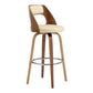 HomeRoots 26" Retro Mod Cream Faux Leather and Walnut Swivel Counter Stool