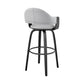 HomeRoots 26" Rich Grey Faux Leather Walnut Wood Bar Stool