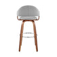 HomeRoots 26" Rich Grey Faux Leather Walnut Wood Bar Stool