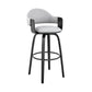 HomeRoots 26" Rich Grey Faux Leather Walnut Wood Bar Stool