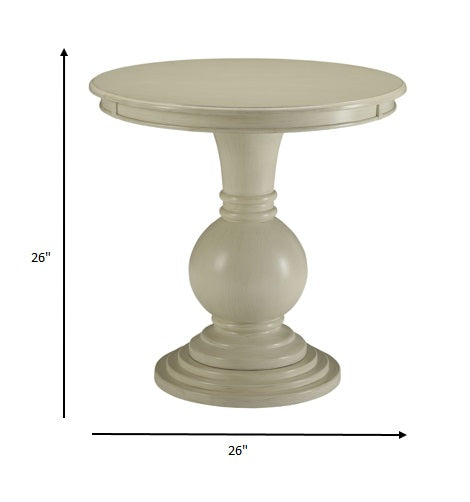 HomeRoots 26" Solid And Manufactured Wood Round End Table in White Finish