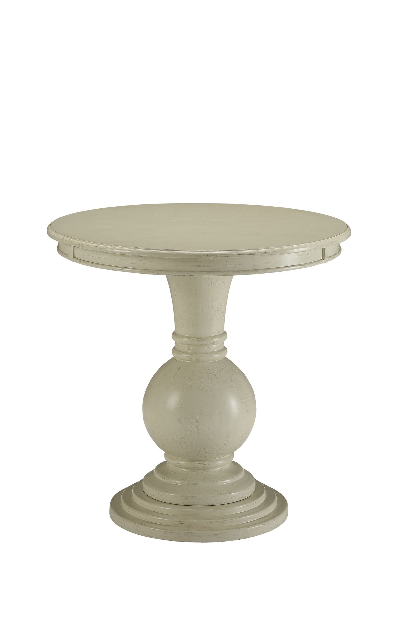 HomeRoots 26" Solid And Manufactured Wood Round End Table in White Finish