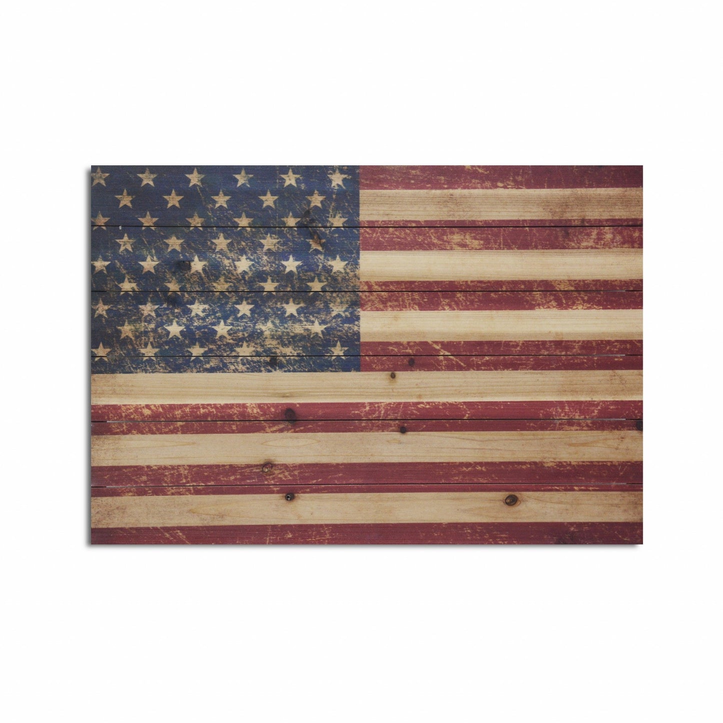 HomeRoots 26" Striking USA Flag Wood Plank Wall Art